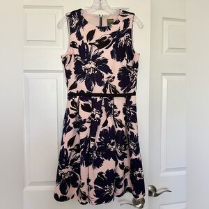 Taylor Pink with Navy/Black Floral Dress